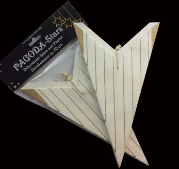 Harleen White - Faltbarer Leuchtstern, Weihnachtsstern aus Papier mit 7 Zacken, 60 cm